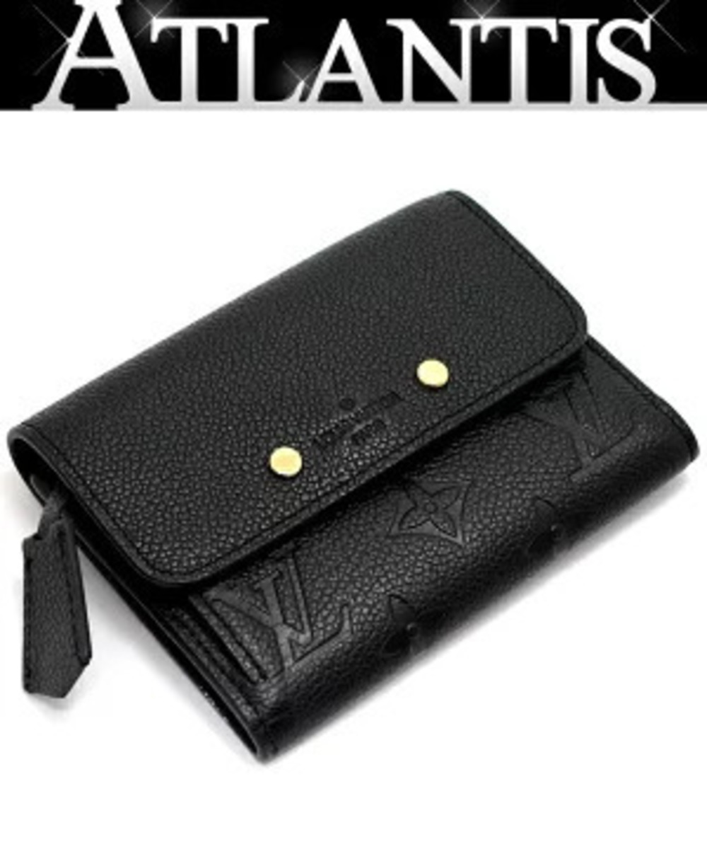 Louis Vuitton Portefeuille Pont Neuf Compact Tri fold Wallet Empreinte Black